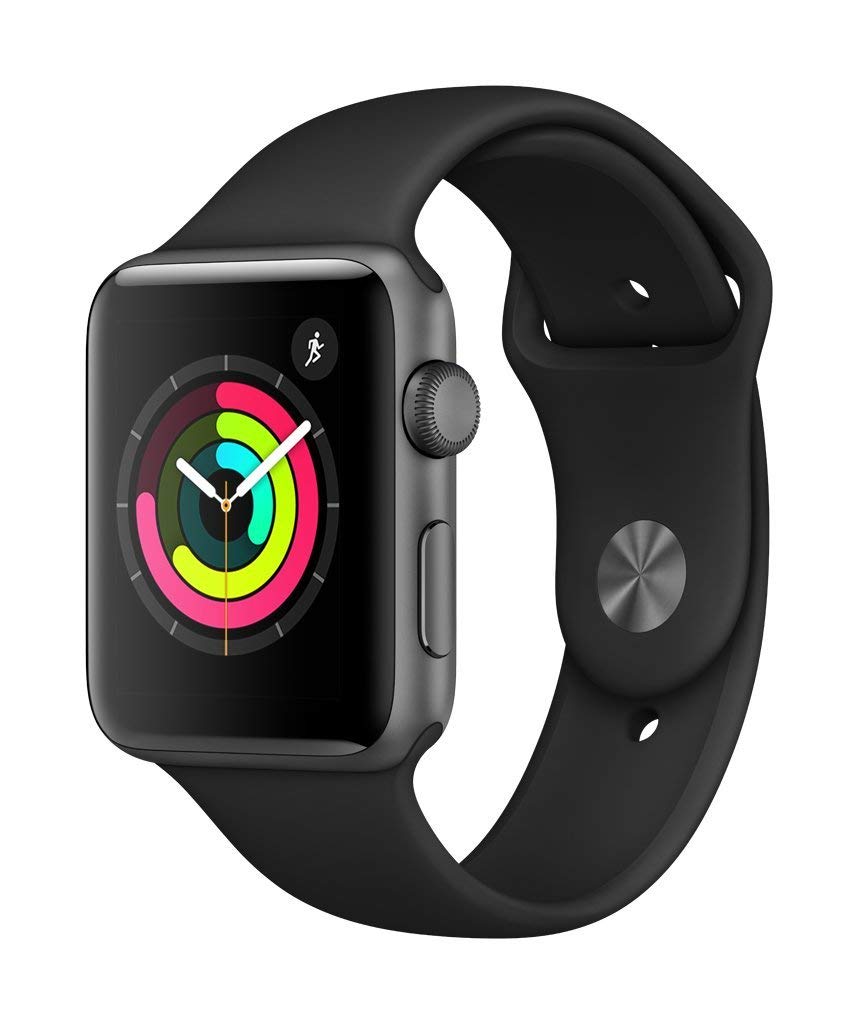 【中古品】apple watch3 42mm Apple Watch 3 42mm GPS Gray Case Black Band MTF32LL/A Very